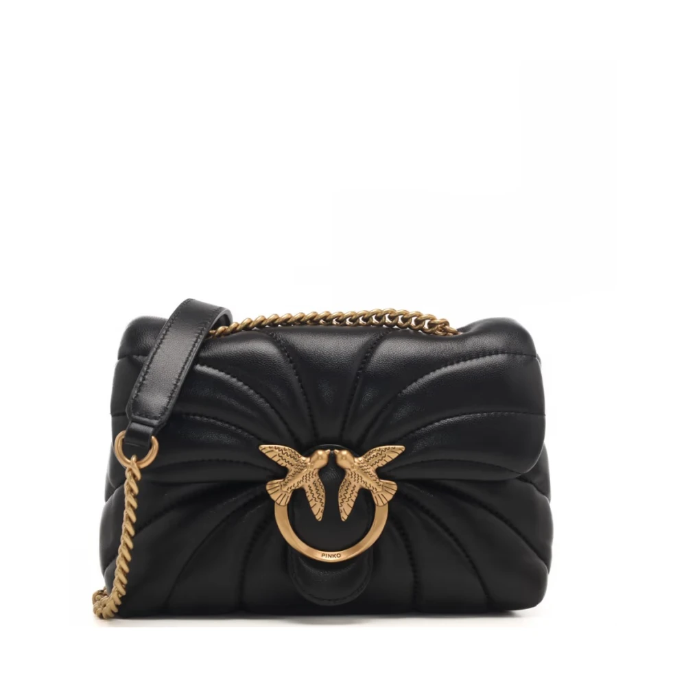Pinko Quilted Love Puff Mini Schoudertas Black Dames