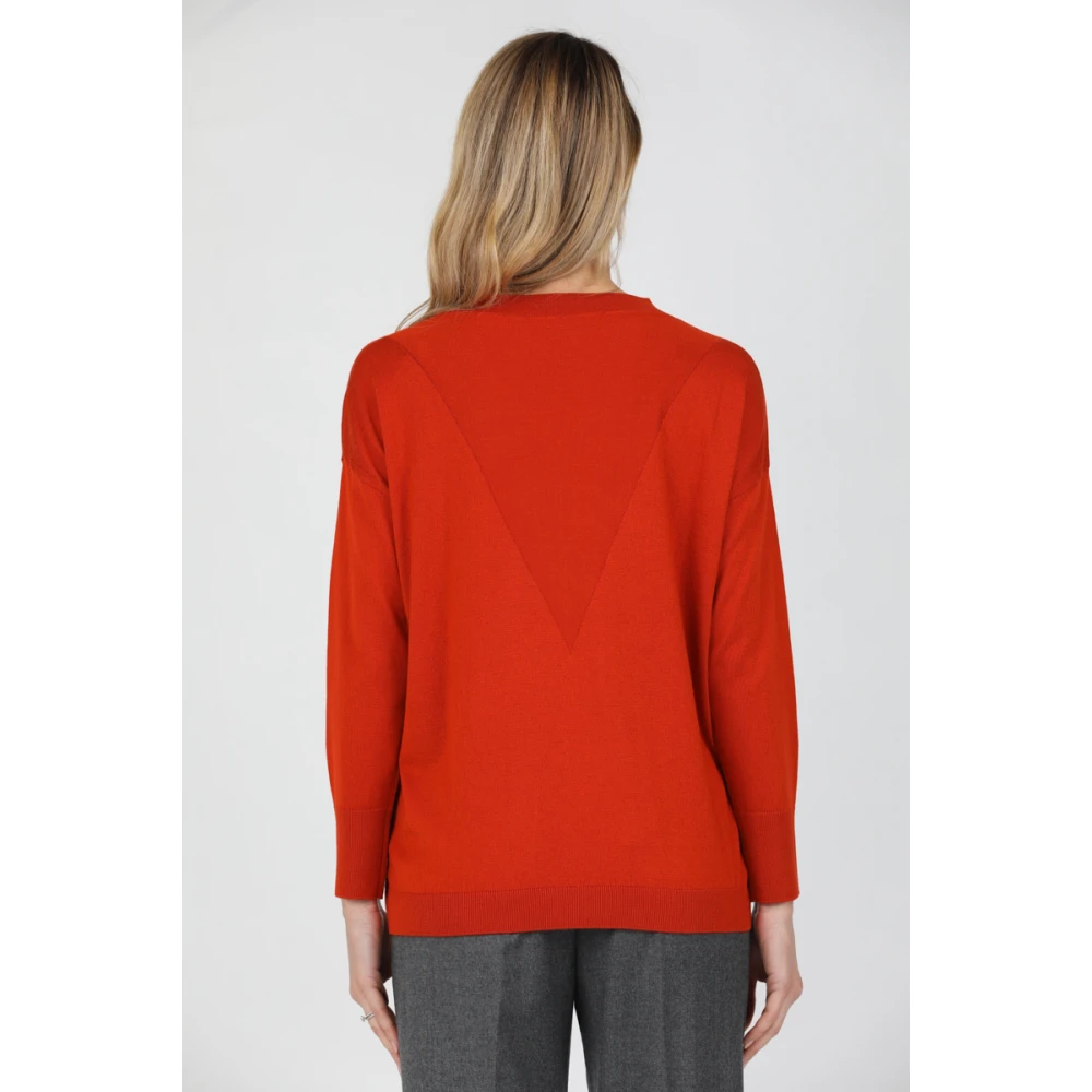 Alpha Studio Trui met lange mouwen en boothals Orange Dames