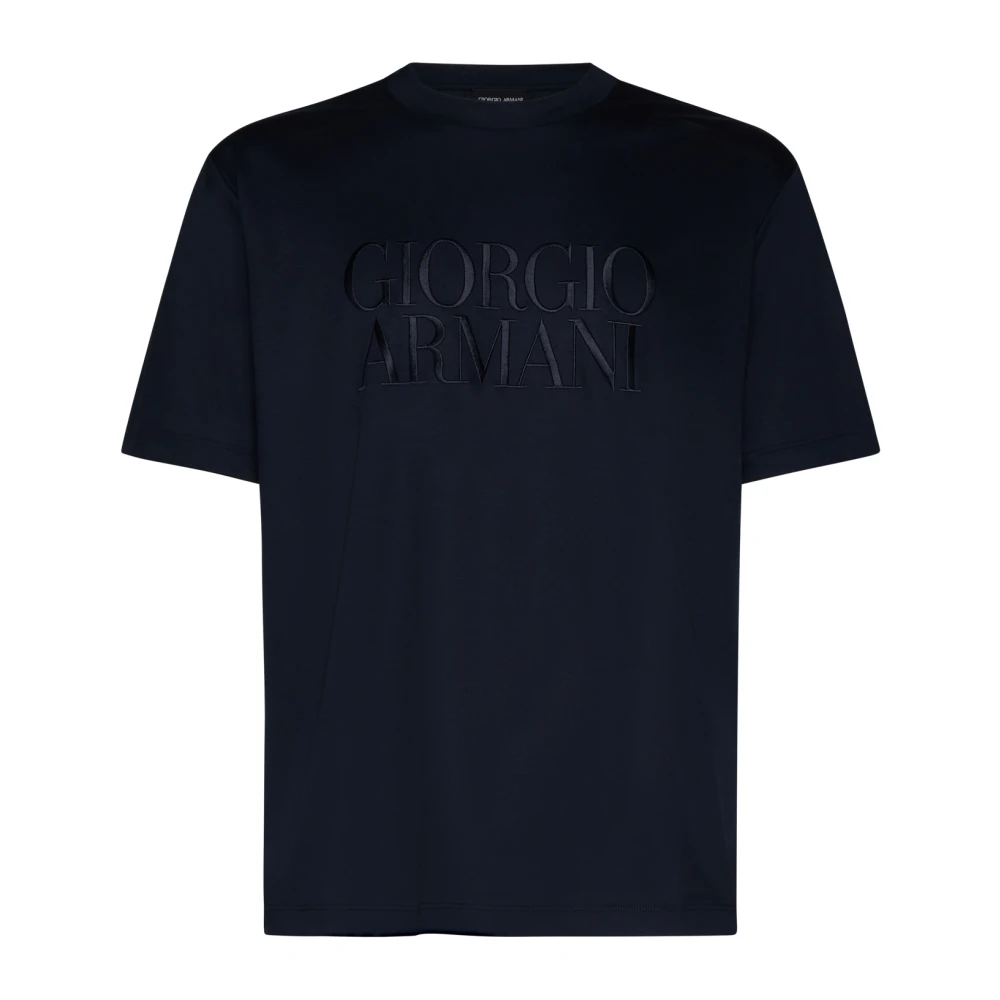Giorgio Armani Men's Blue T-Shirts, 2XL, Jersey Logo T-Shirts Polos