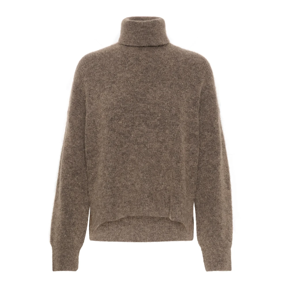 Gestuz Alphagz Rollneck Sweater Dark Sand Melange Brown Dames