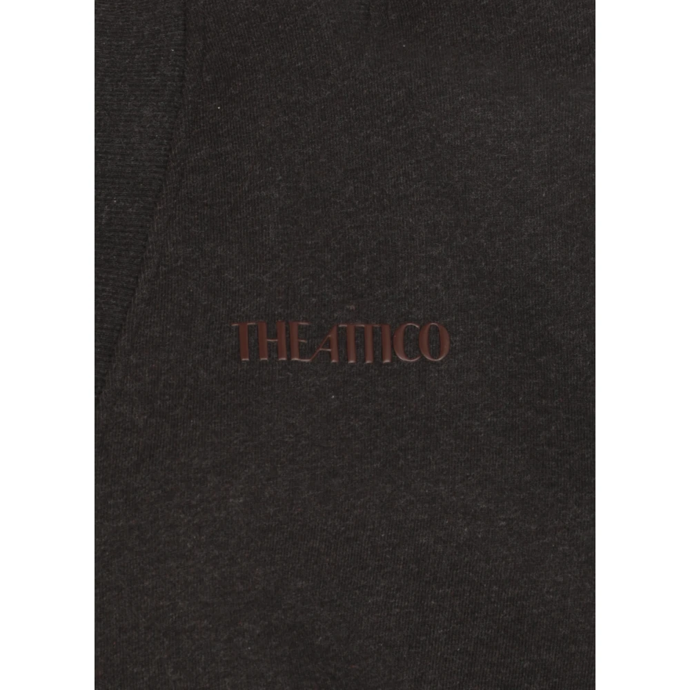 The Attico Zwarte Katoenen V-Hals Sweatshirt Black Dames