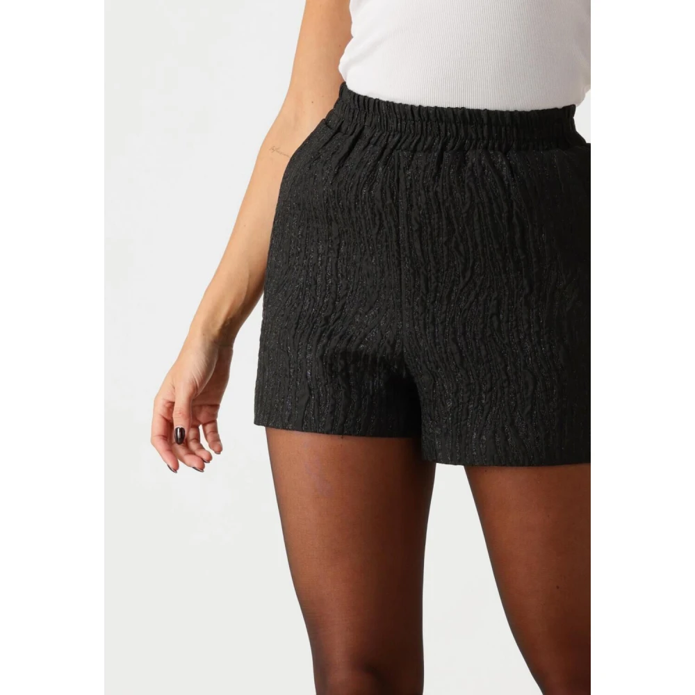 Colourful Rebel Zebra Lurex Jacquard Shorts Black Dames