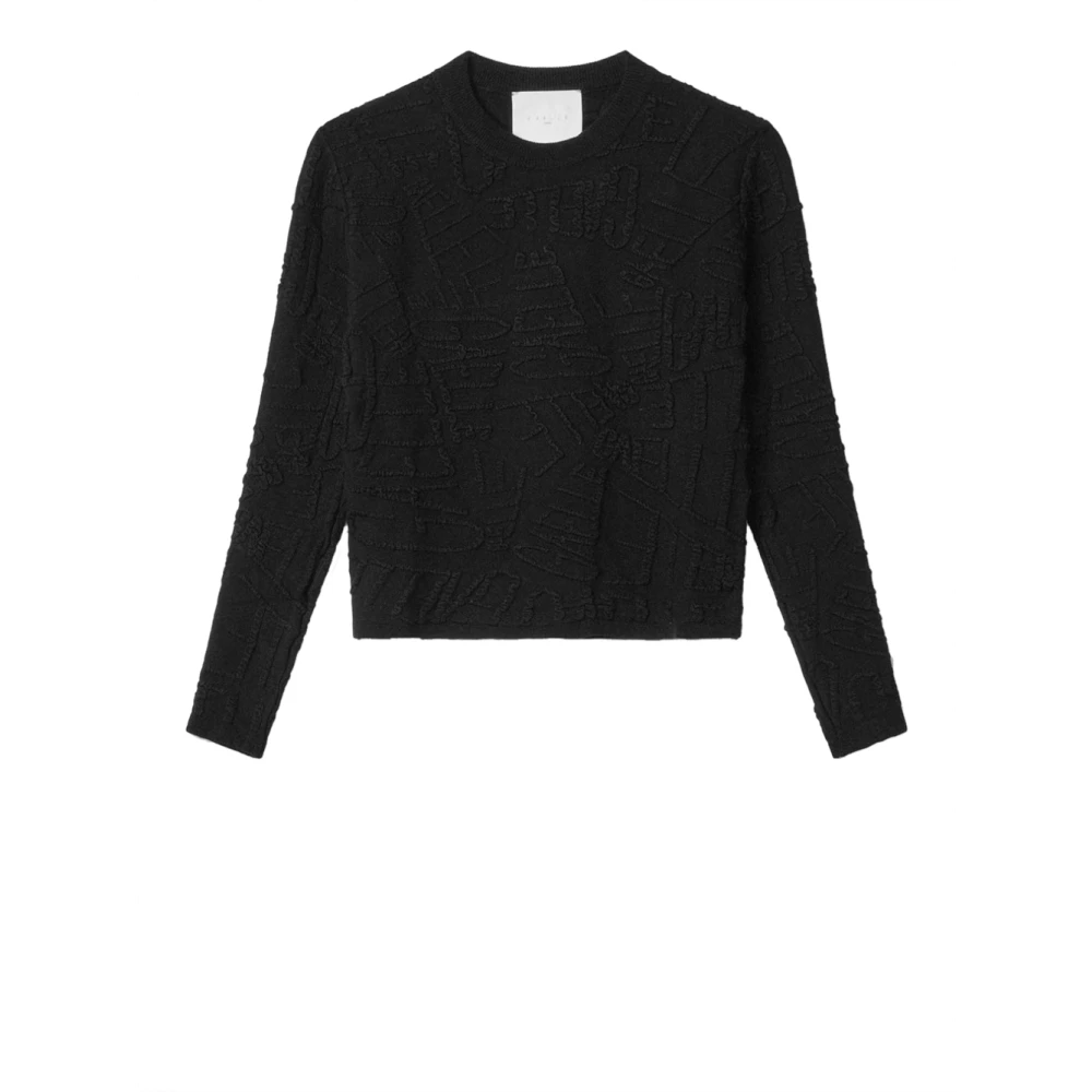 Gaëlle Paris Zwarte trui met ronde hals Fw24 25 collectie Black Dames