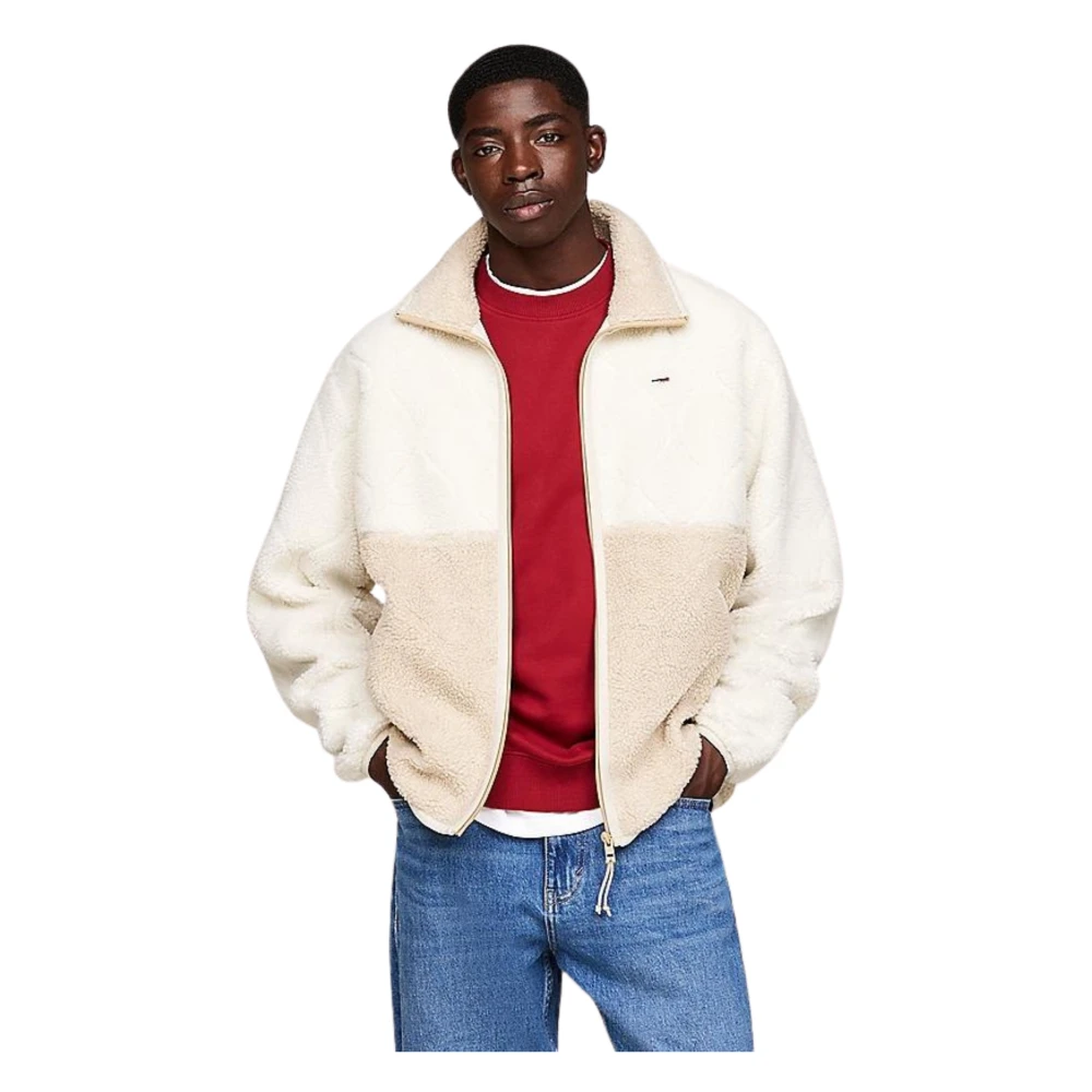 Tommy Hilfiger Kleur Blok Sherpa Jas Beige Heren