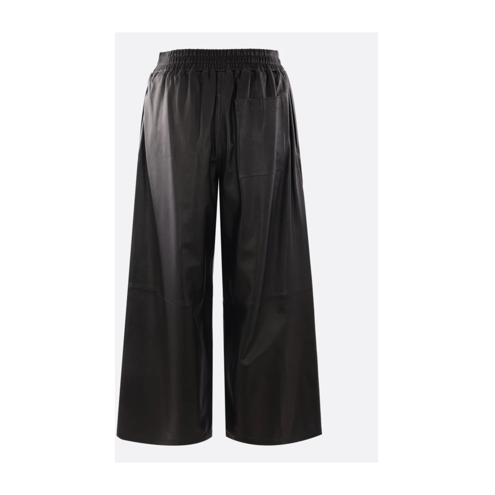 Arma Zwarte leren cropped broek Black Dames