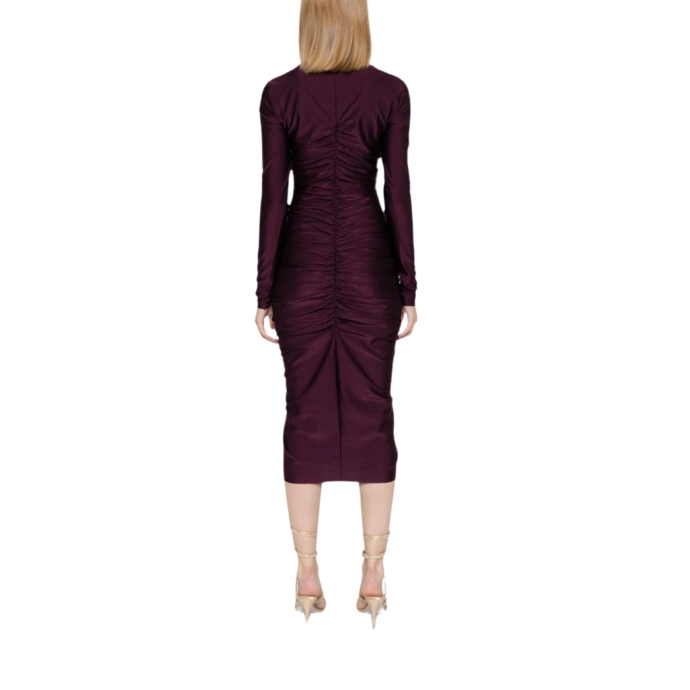 Philosophy di Lorenzo Serafini Paarse Lange Lycra Jurk Purple Dames