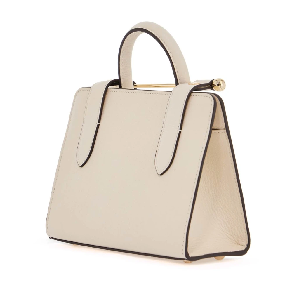 Strathberry Elegante Leren Handtas met Afneembare Band Beige Dames