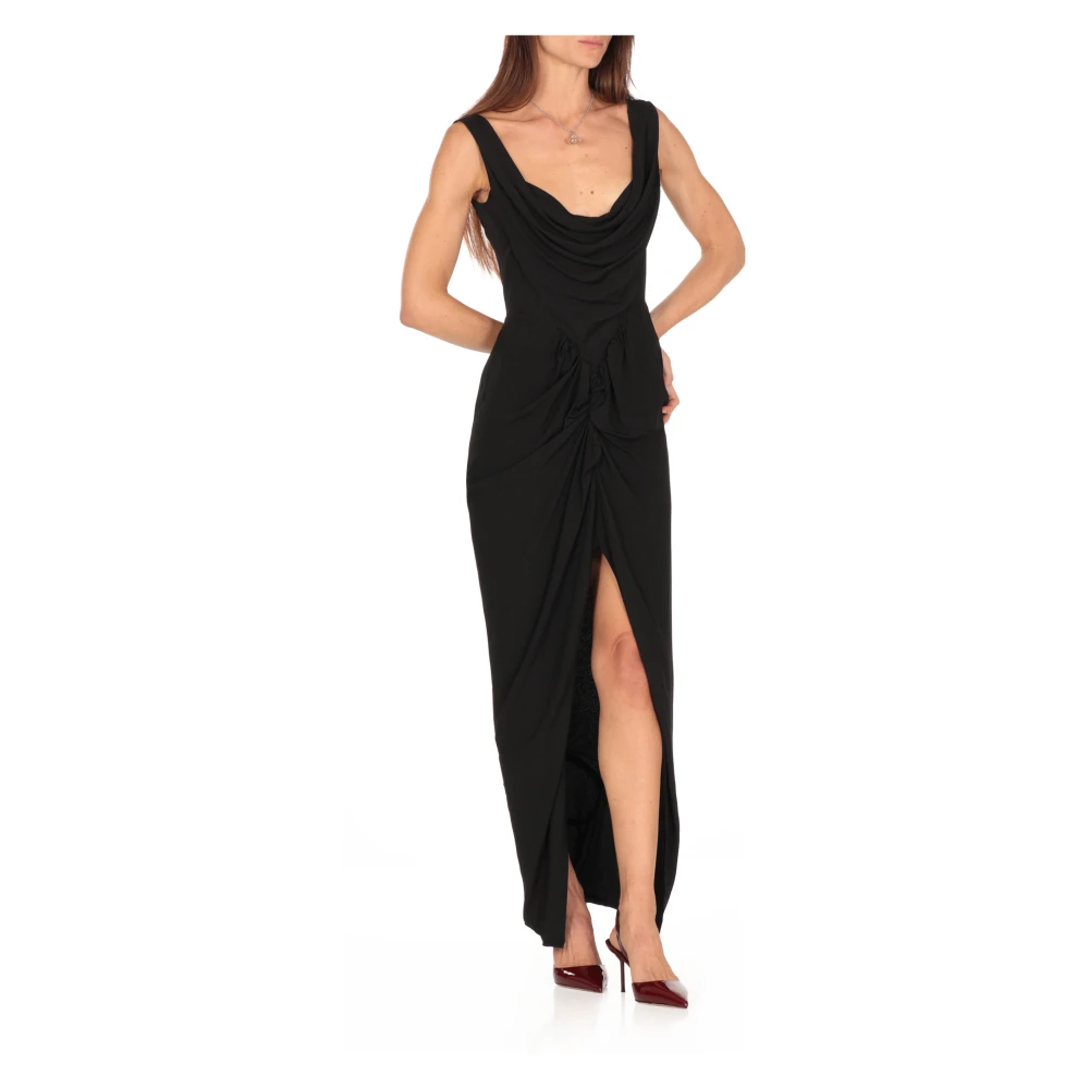 Vivienne Westwood Zwarte jurk met wijde halslijn Black Dames