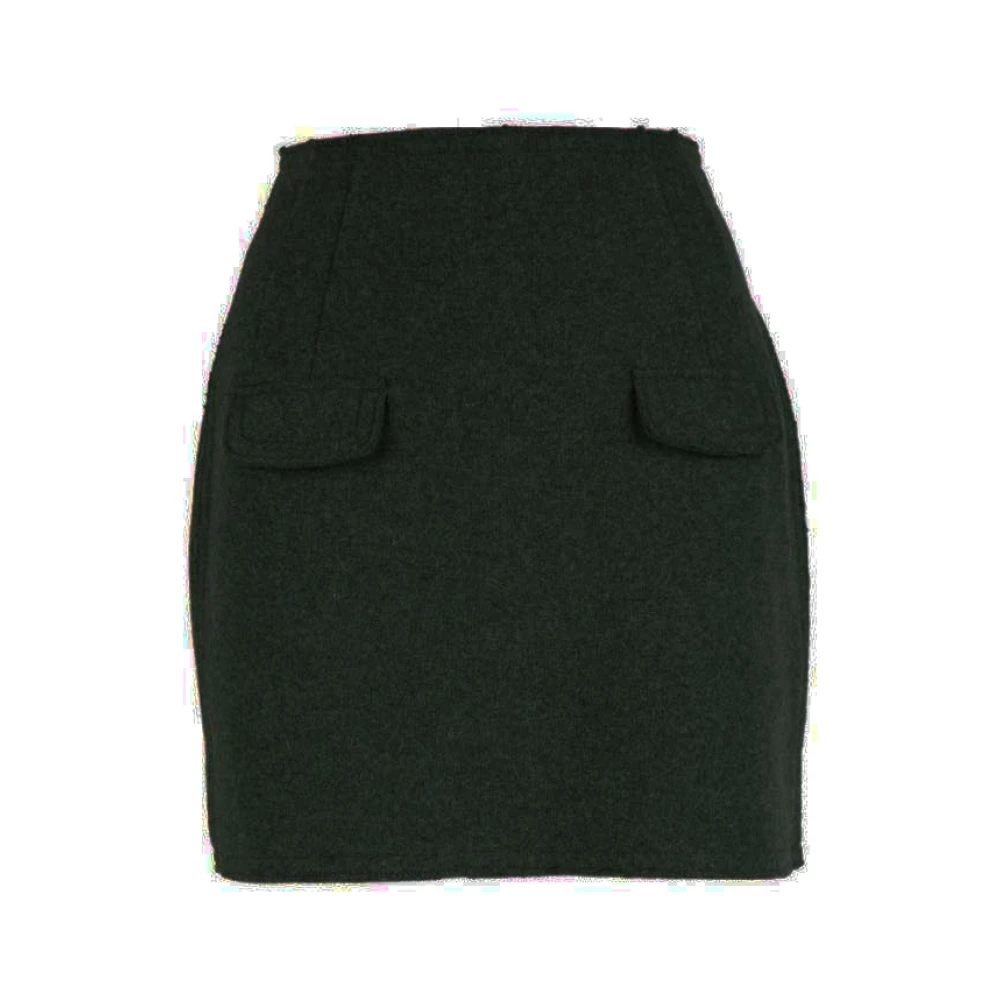 N21 Wollen Minirok met Zakken Green Dames