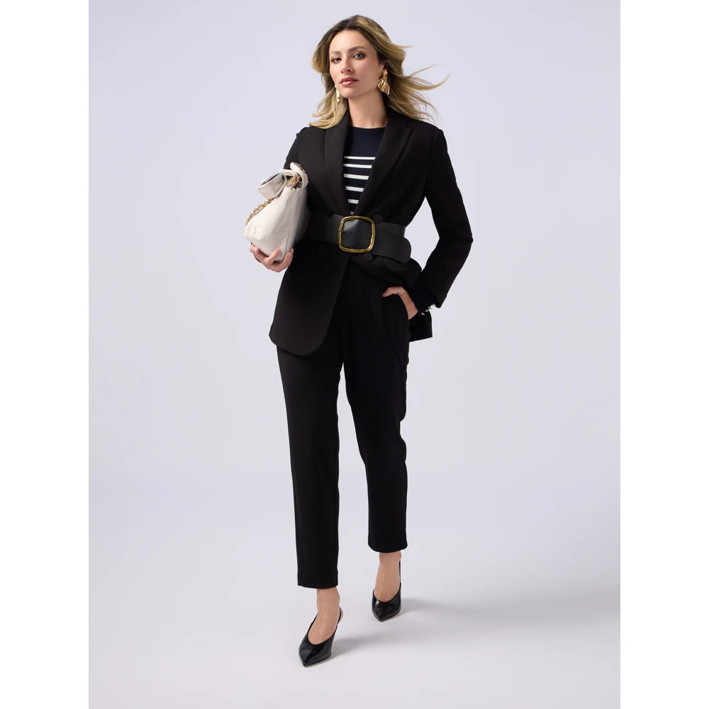 Oltre Joggingbroek gemaakt van scuba crêpe stof Black Dames
