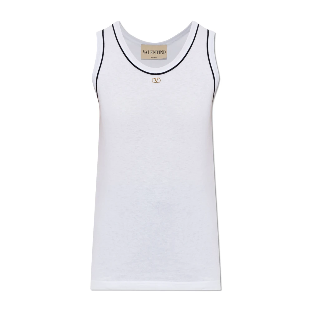 Valentino Garavani Donna Bianco - Top Con Applicazione - Tops - Xs