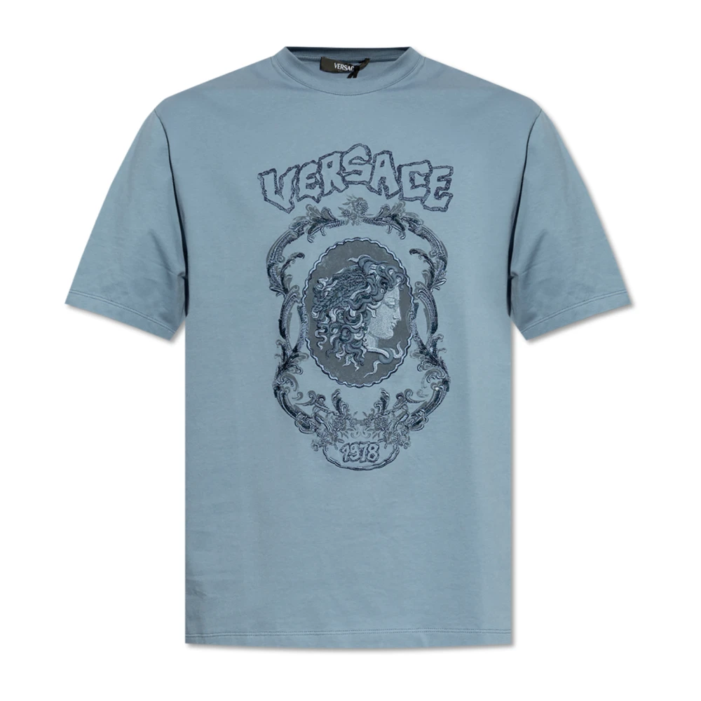 Versace - Tops > T-Shirts - Blue - Versace - Modalova