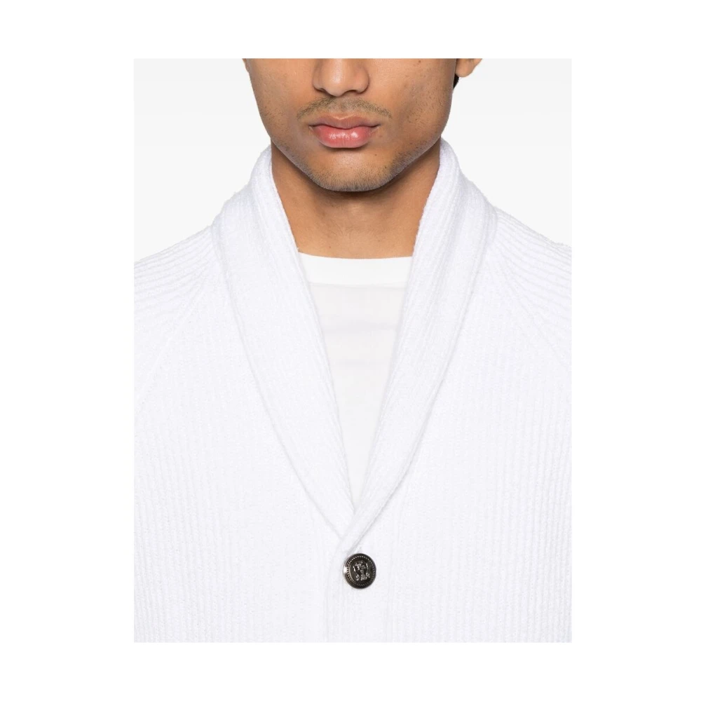 BRUNELLO CUCINELLI Witte Shawl Lapel Sweater White Heren