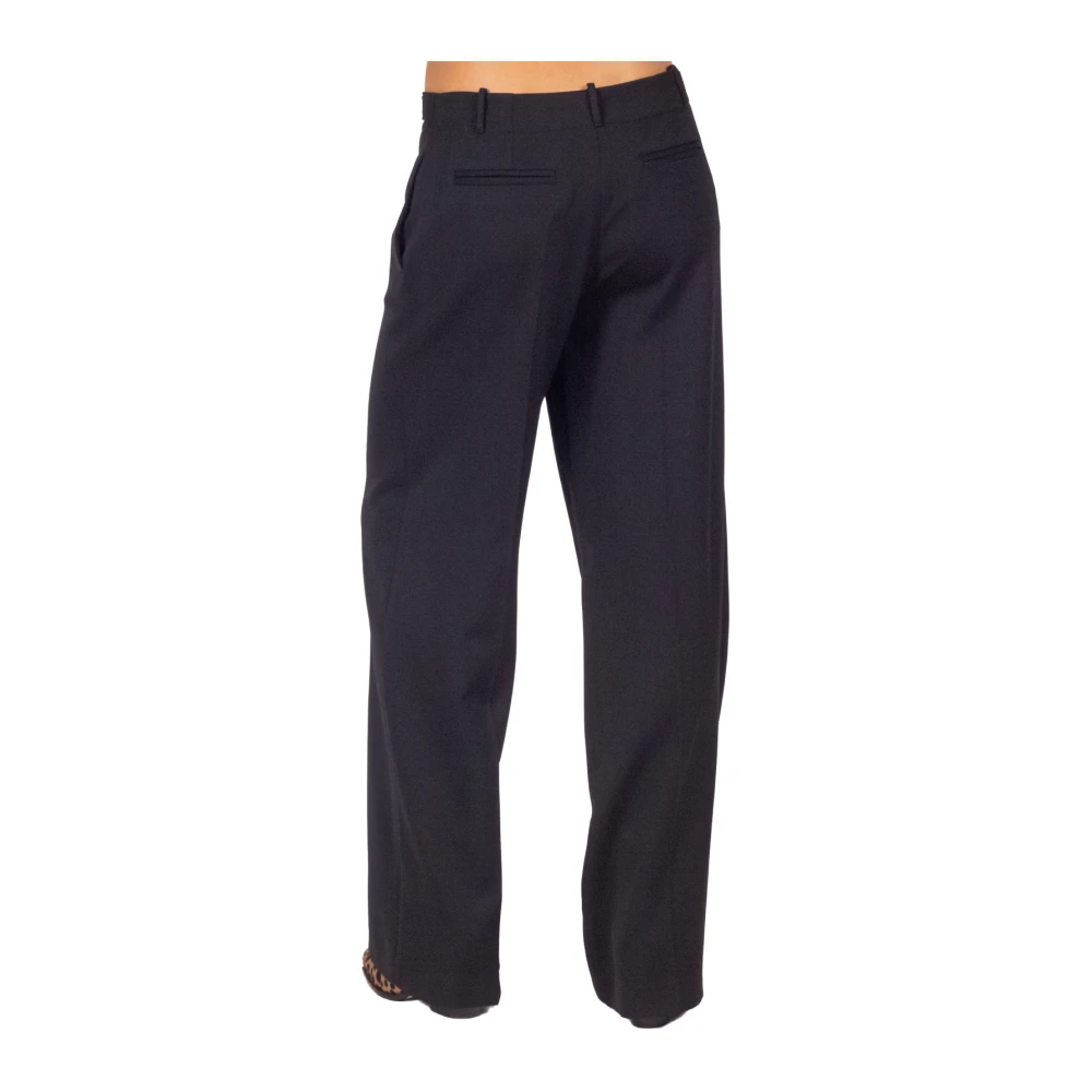 Semicouture Zwarte Perry Wijde Broek Black Dames