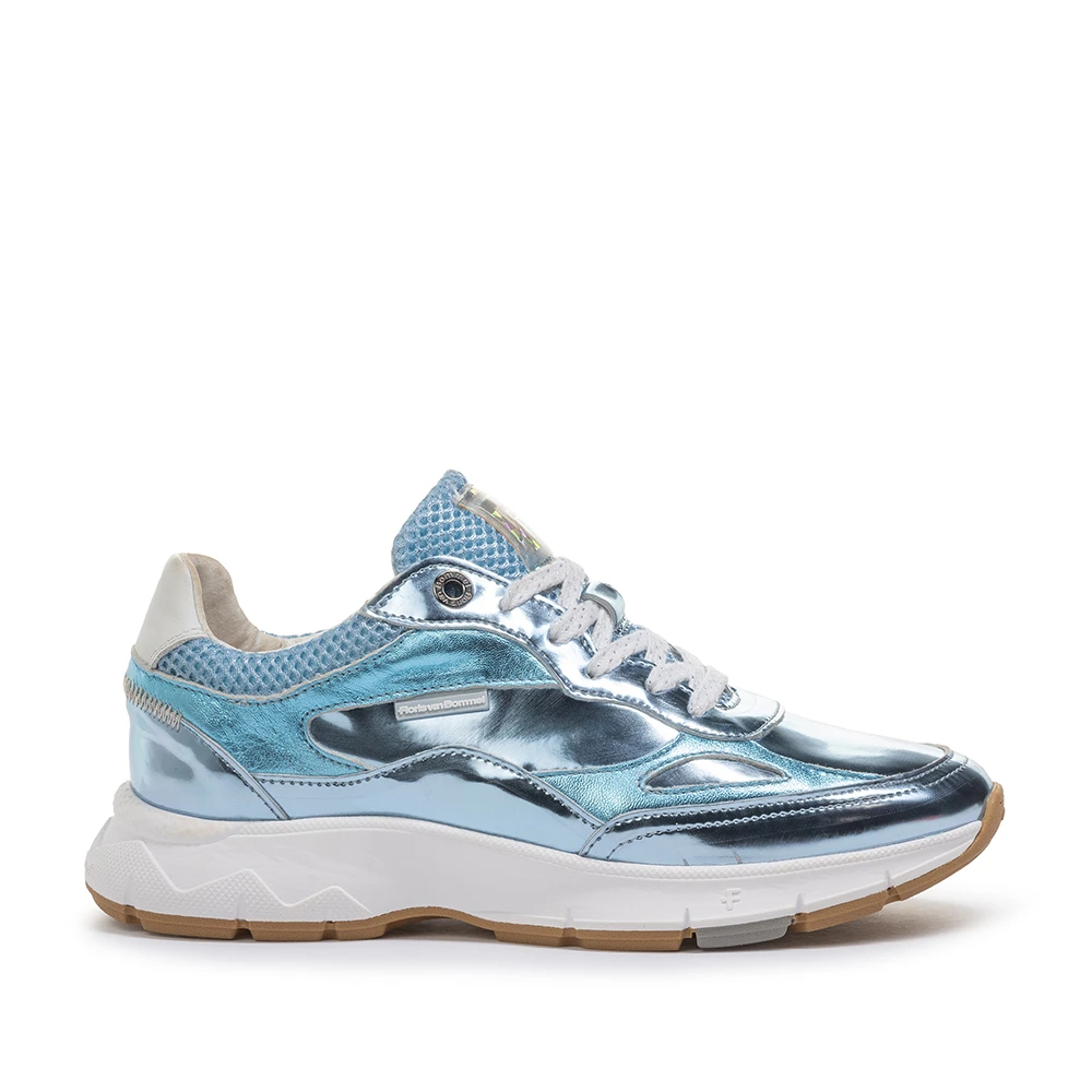Van Bommel Sportieve lichtblauwe metallic sneakers Dames Schoenen