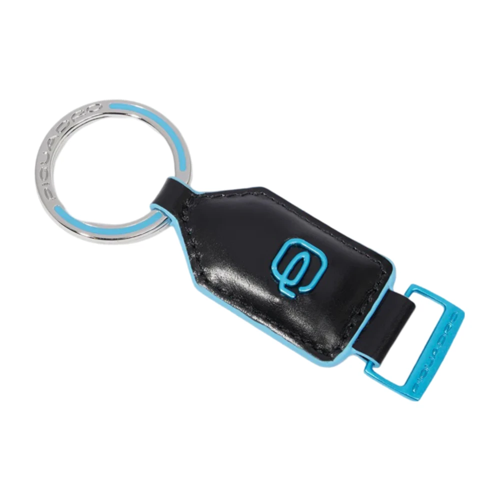 Piquadro Black Blue Square Keyring - Male - Keychains - One Size - Accessories