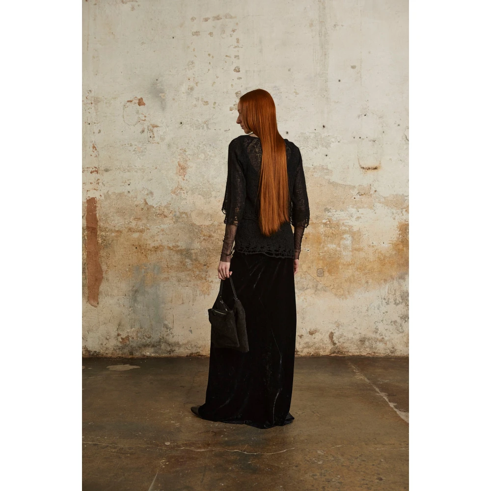 Cortana Onye top in alpaca zijde en kasjmier zwart Black Dames