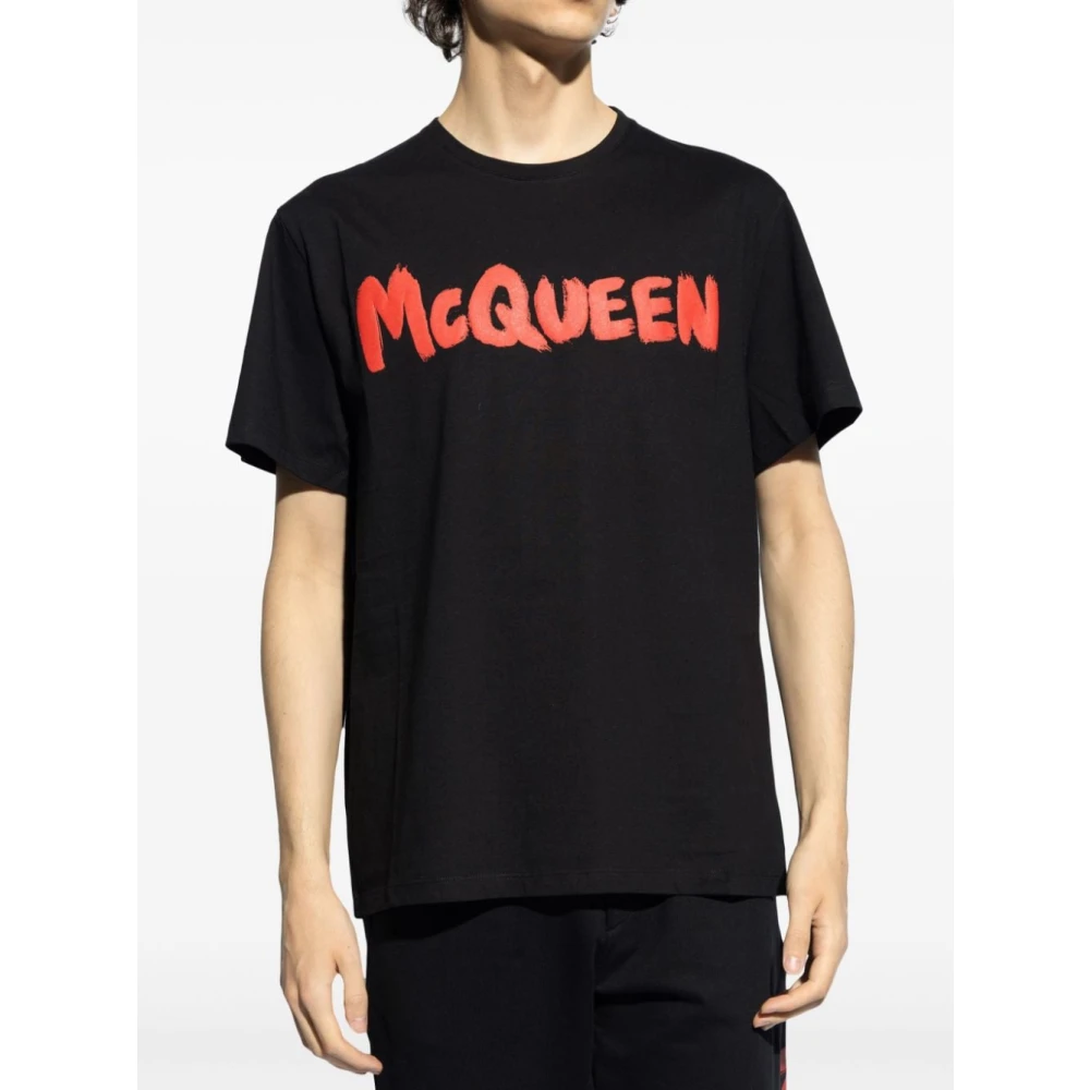 alexander mcqueen Logo Print Crew Neck T-shirt Black Heren