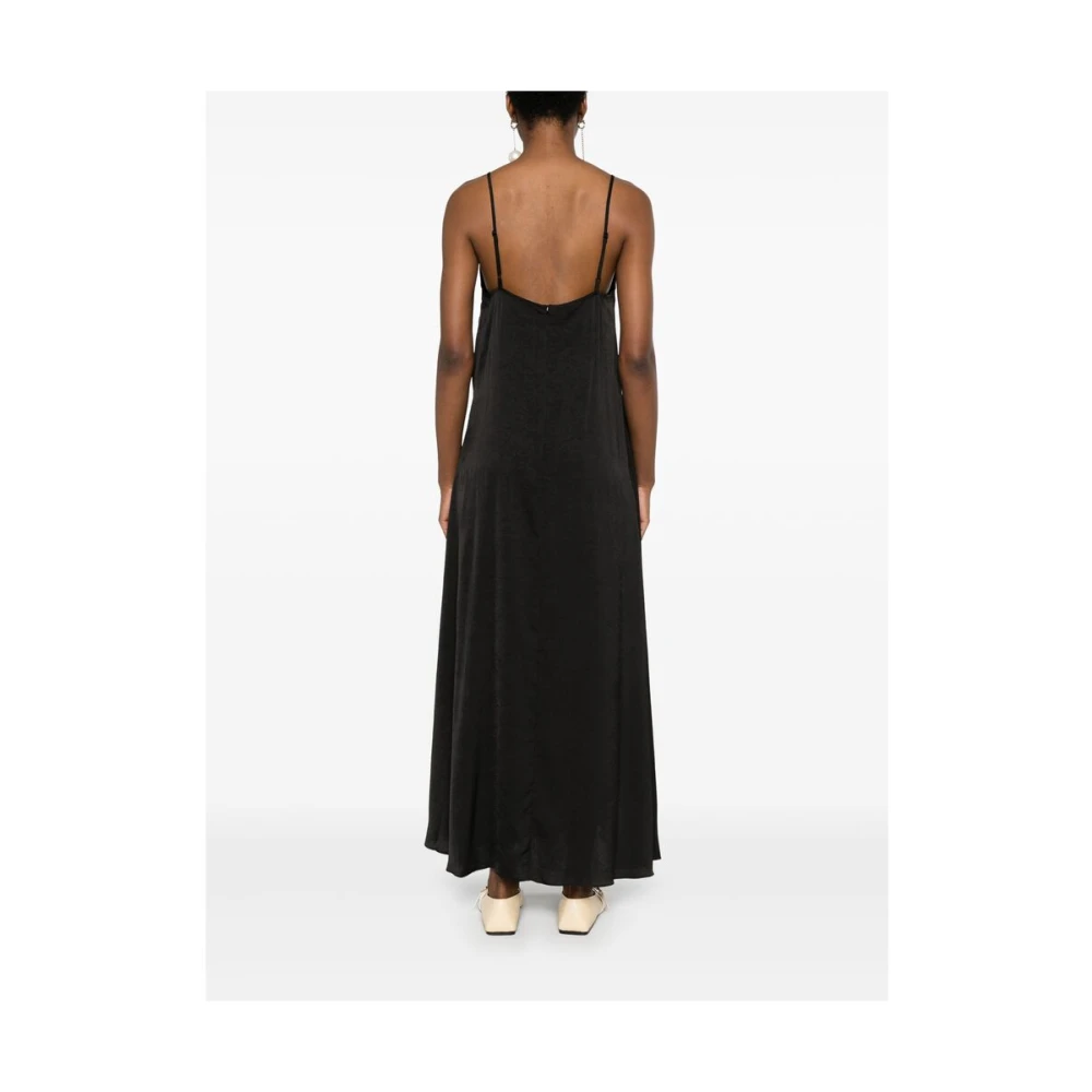 BAUM UND PFERDGARTEN Bloemenkant V-hals Jurk met Split Black Dames