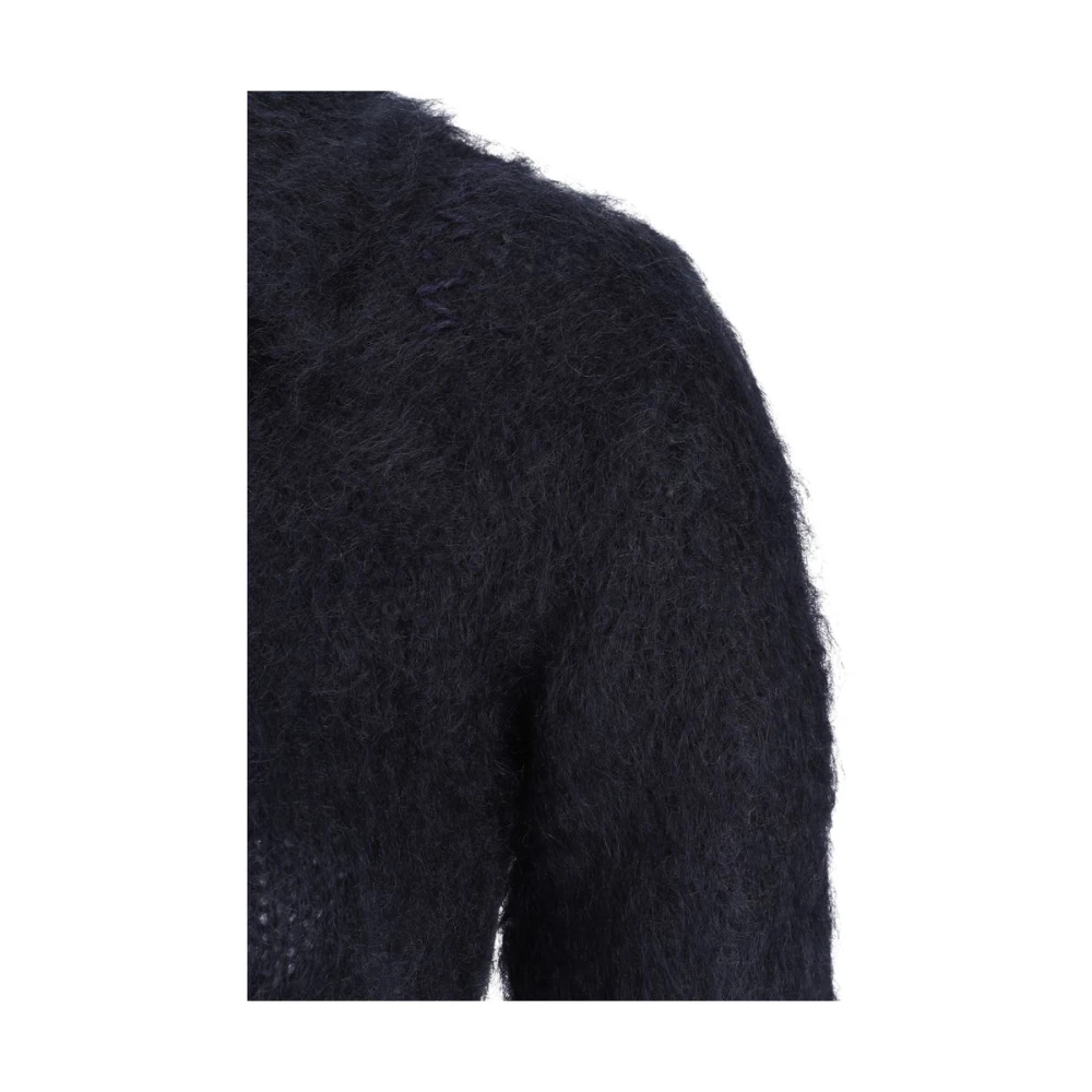 Marni Mohair wollen trui met geborduurd logo Blue Dames
