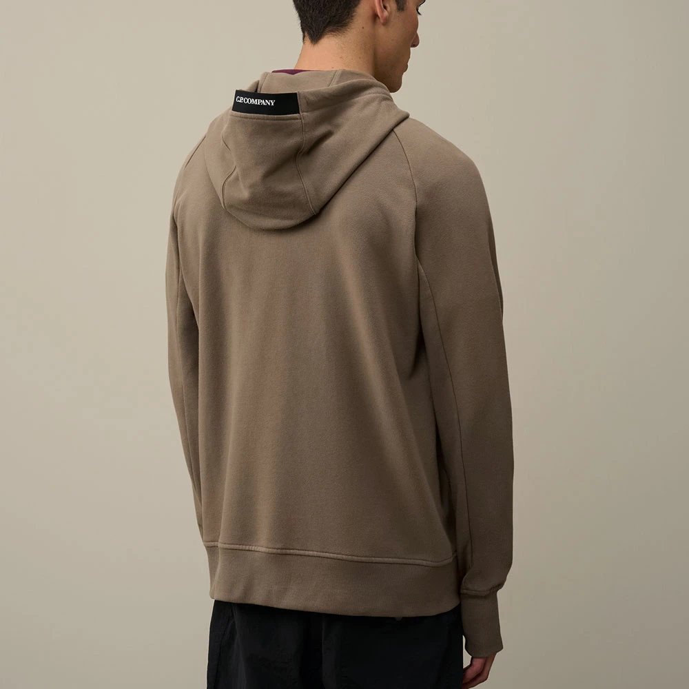 C.P. Company Hoodie met ritssluiting en logo Brown Heren