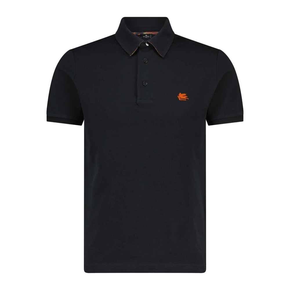 ETRO Polo Shirt met Logo Borduursel Black Heren