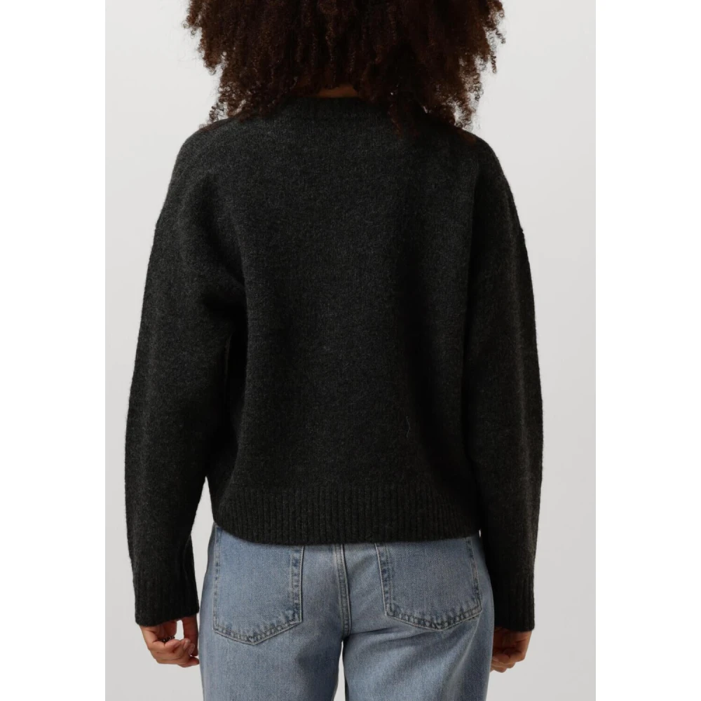 NEO NOIR Antraciet Gebreide Blouse Stijlvol Comfort Gray Dames