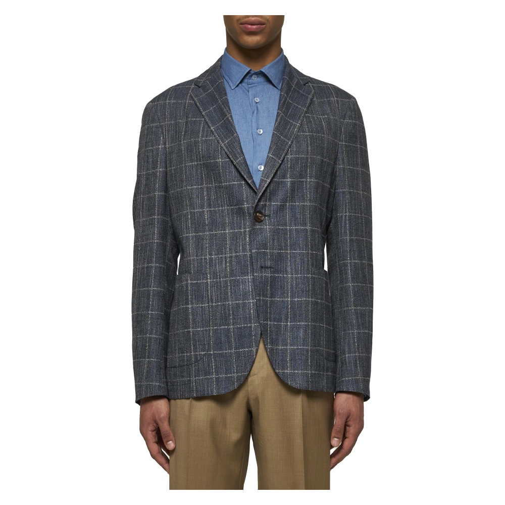 ETRO Blauwe Paisley Print Jas Blue Heren