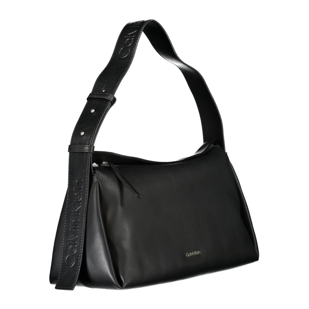 Calvin Klein Zwarte Dames Schoudertas met Verstelbare Handvat Black Dames