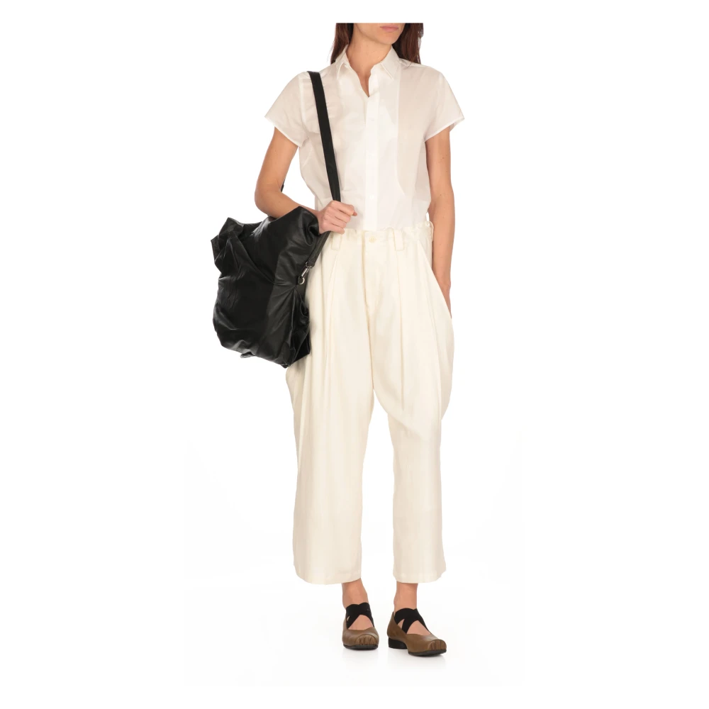 Y-3 Witte Linnen Broek met Koord White Dames
