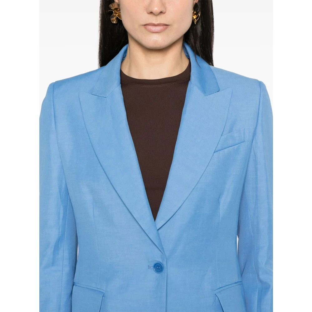 P.a.r.o.s.h. Korenbloemblauwe Broek met Voorknoop Blue Dames