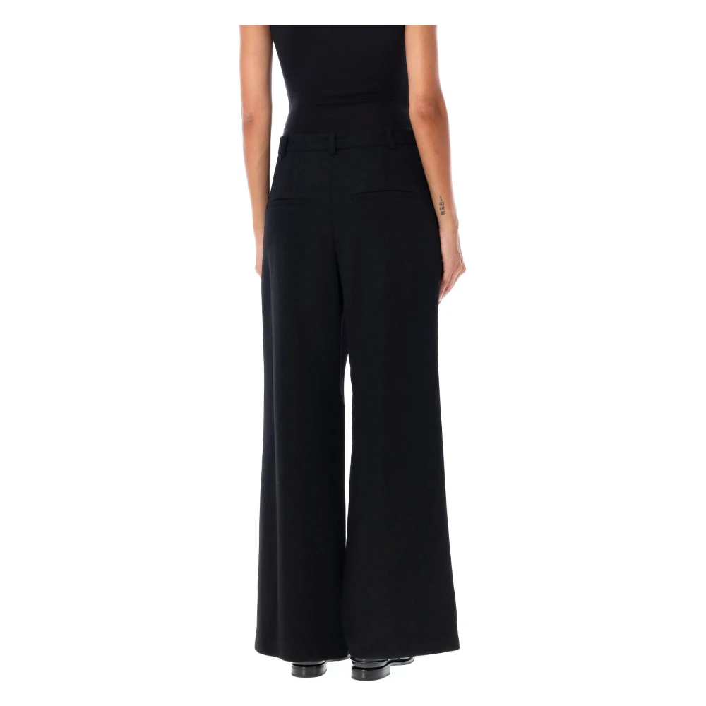 LOW Classic Wijde Wollen Broek Zwart Black Dames