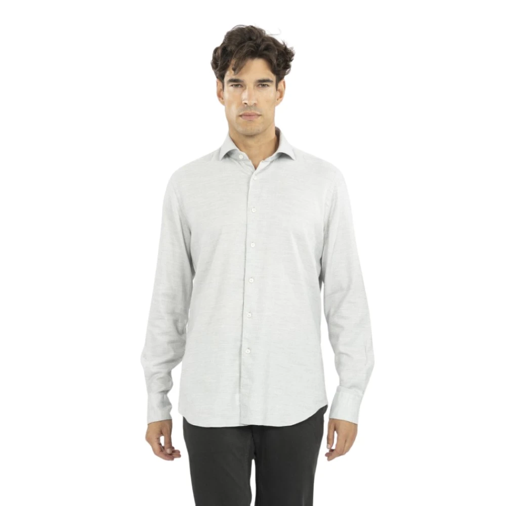 Xacus Italiaans Medium Kraag Flanellen Overhemd Gray Heren