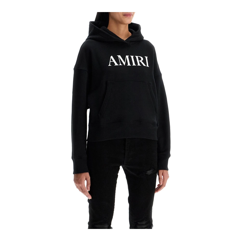 Amiri Hoodie met logo letters en kangoeroezak Black Dames