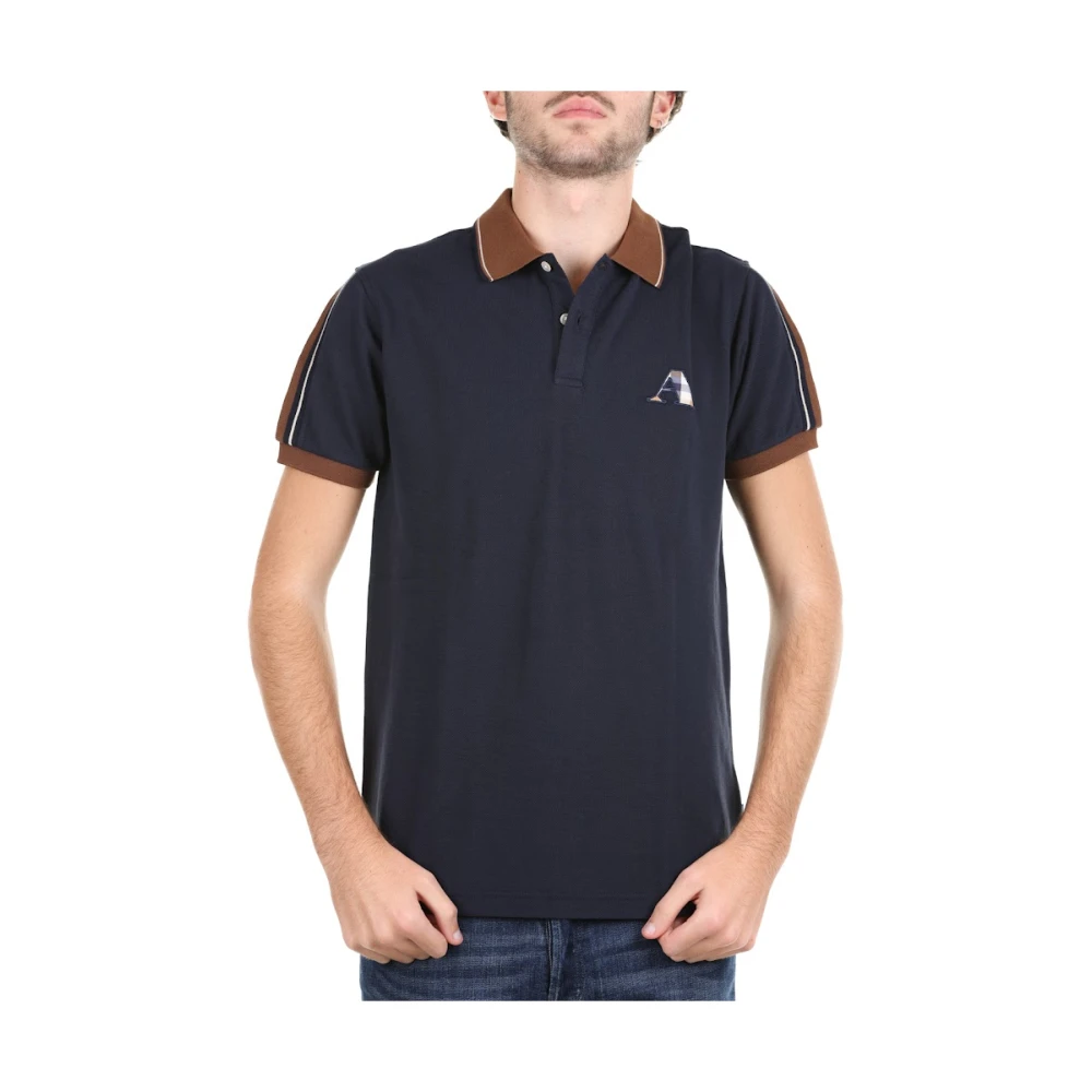 Aquascutum Blauw Heren Polo Shirt Blue Heren