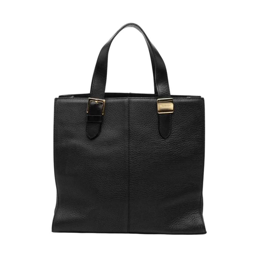 Burberry Vintage Women's Black Vintage Handbags, One Size, Pre-Owned Leather Tote Bag