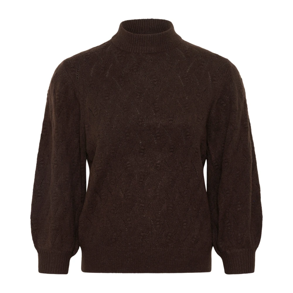 Kaffe , Damen, Strickwaren, Braun, M