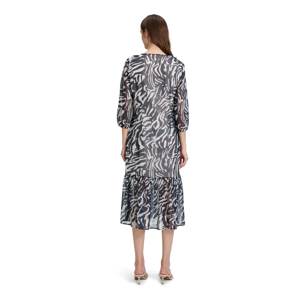 Betty & Co Wikkeljurk met V-hals Blue Dames