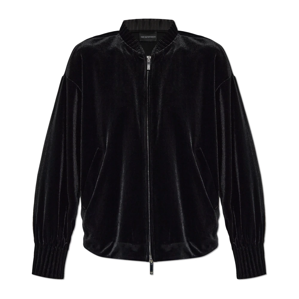 Emporio Armani Fluwelen sweatshirt Black Dames