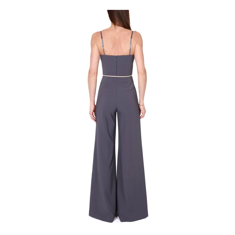 Elisabetta Franchi Elegante jumpsuit met dunne bandjes in grijs Gray Dames