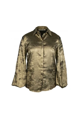 Lace-Up Lamé Top