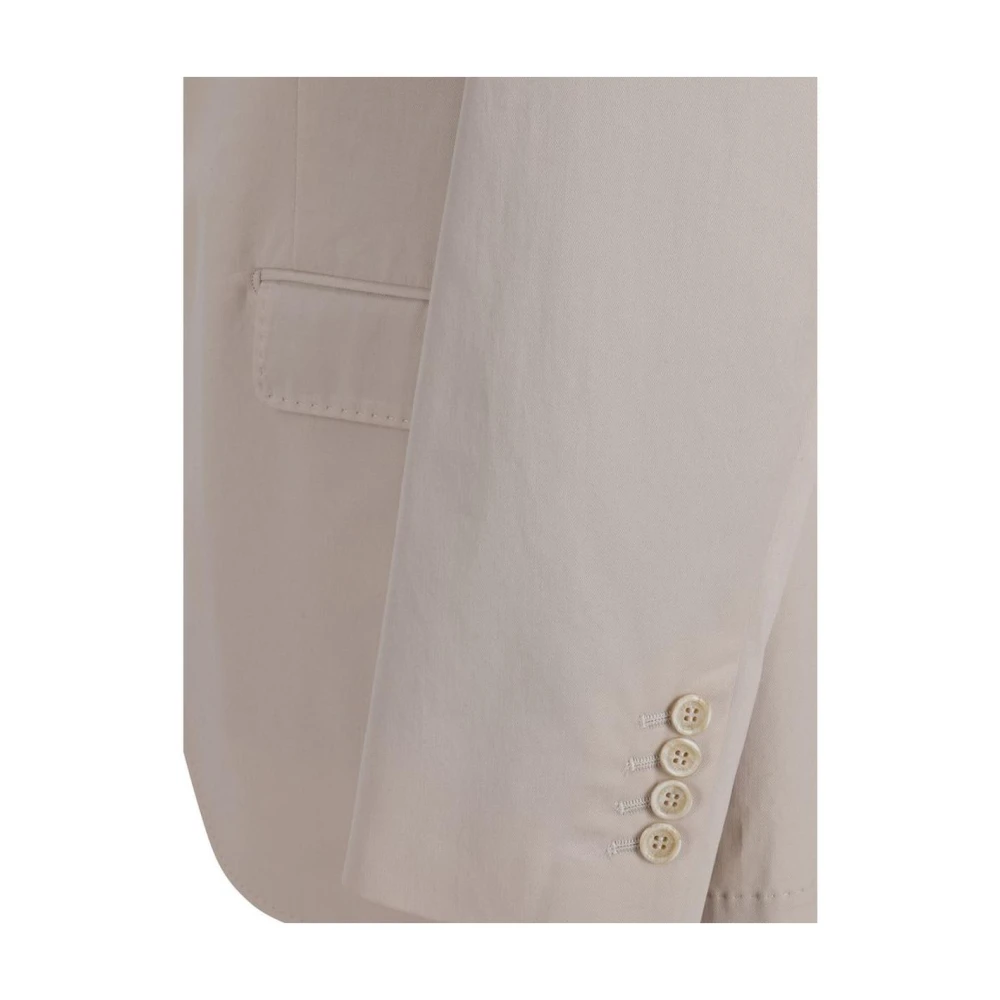 BRUNELLO CUCINELLI Beige Katoenen Blazer Relaxte Pasvorm Beige Heren