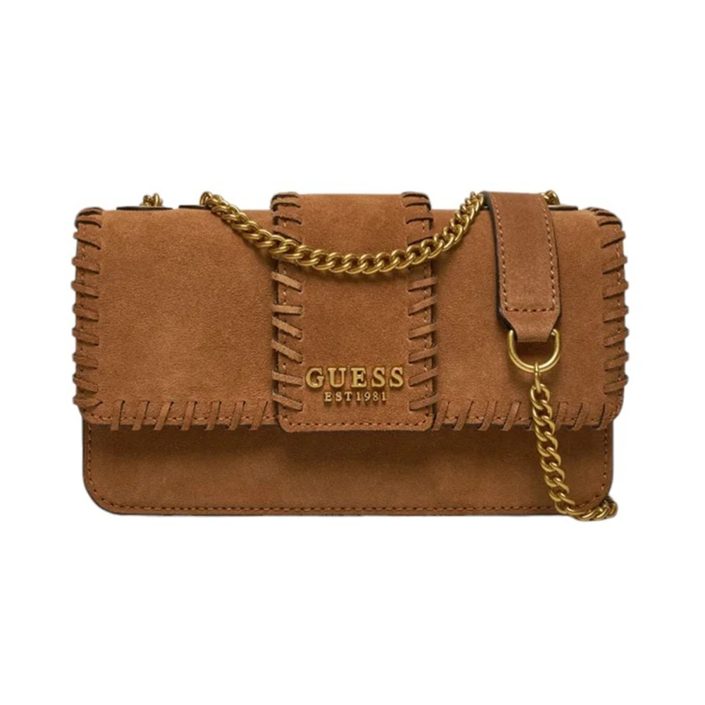 Guess Stilren Crossbody Väska i Cognac Brown, Dam