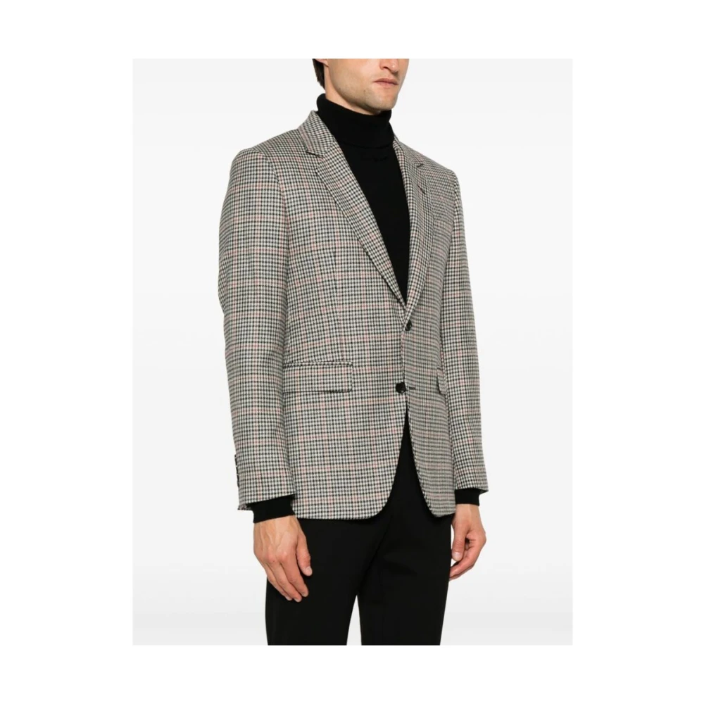 Reveres 1949 Pied-de-poule Wollen Jas Gray Heren