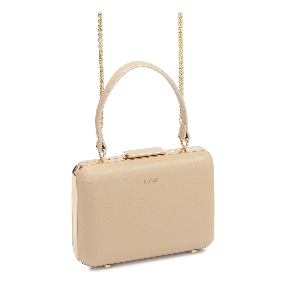Kazar Stevige doos tas bedekt met leer Beige Dames