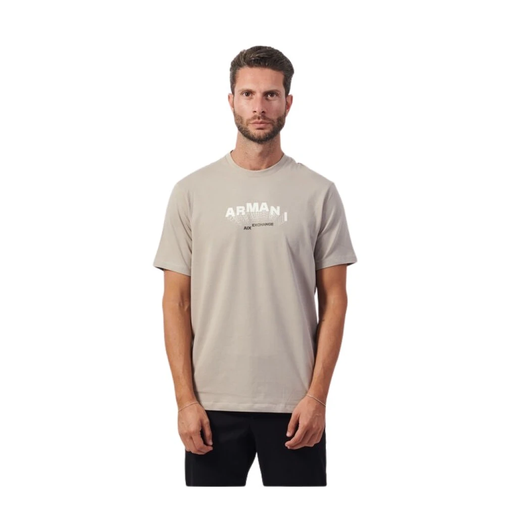 Armani Exchange Korte Mouw Modieuze T-shirt Beige Heren