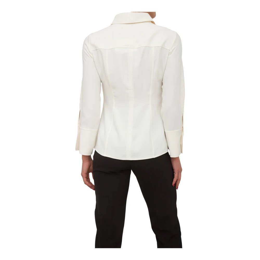 Nenette Lange Mouw Ivoor Fluid Blouse White Dames