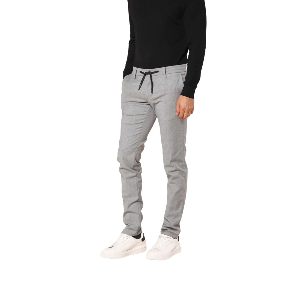 Mason's Extra Slim Fit Wol Chino Jogger Broek Gray Heren