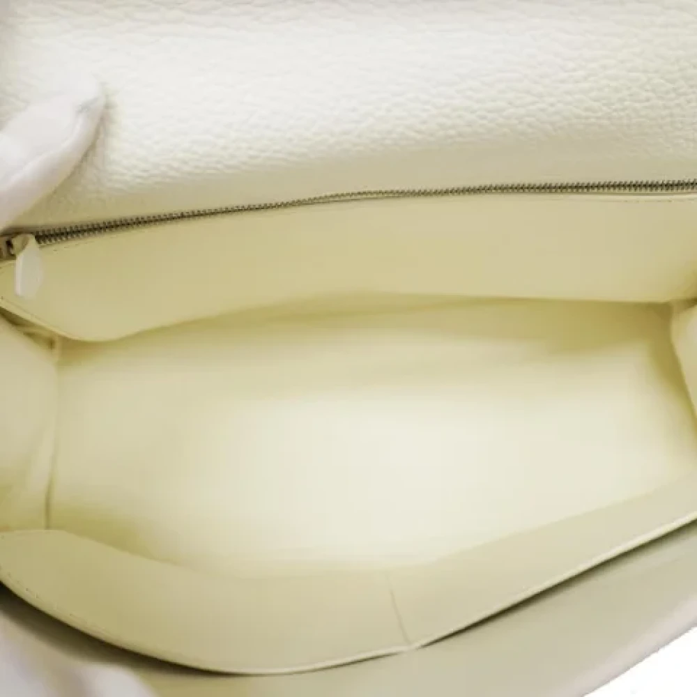Hermès Vintage Pre-owned Leather handbags White Dames
