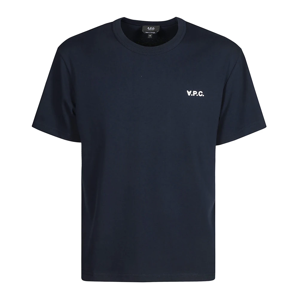 A.p.c. Boxy Petit Bomull T-shirt med Logo Blue, Herr